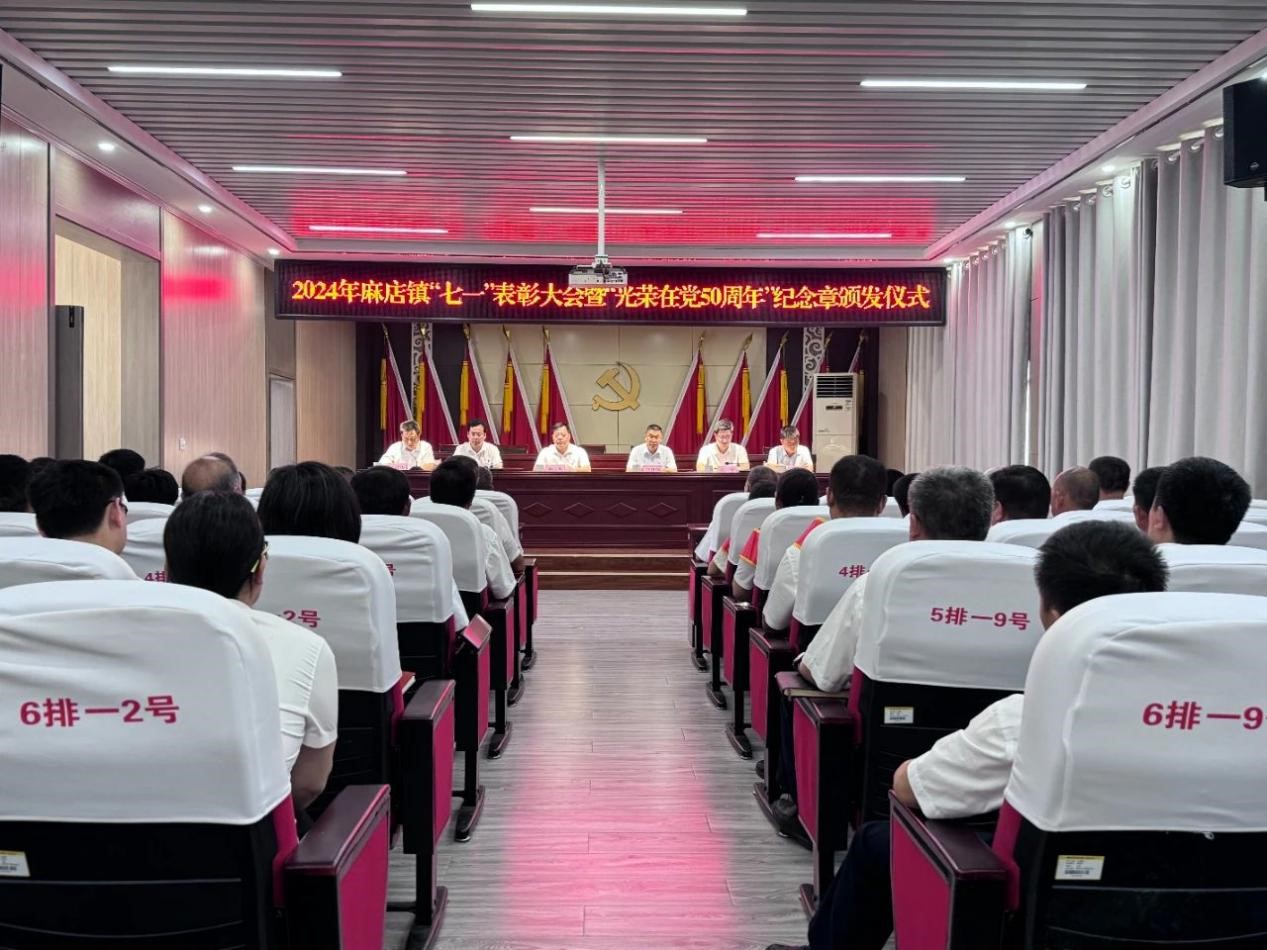 惠民县麻店镇举办"七一"表彰大会暨"光荣在党50年"纪念章颁发仪式