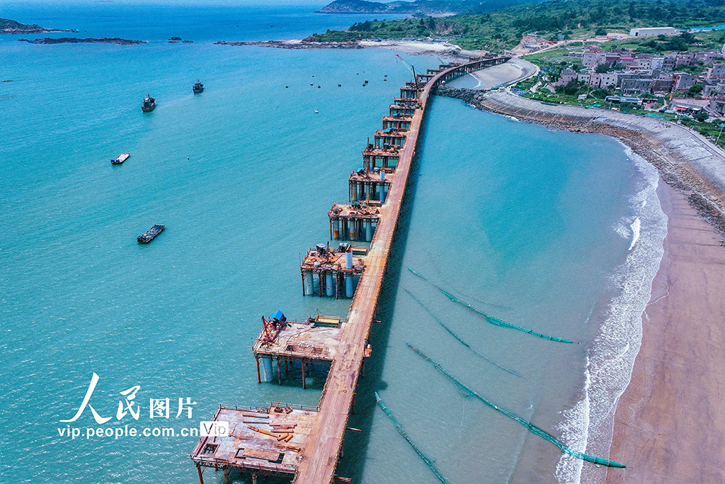 福建惠安：跨海特大桥工程建设正酣【2】