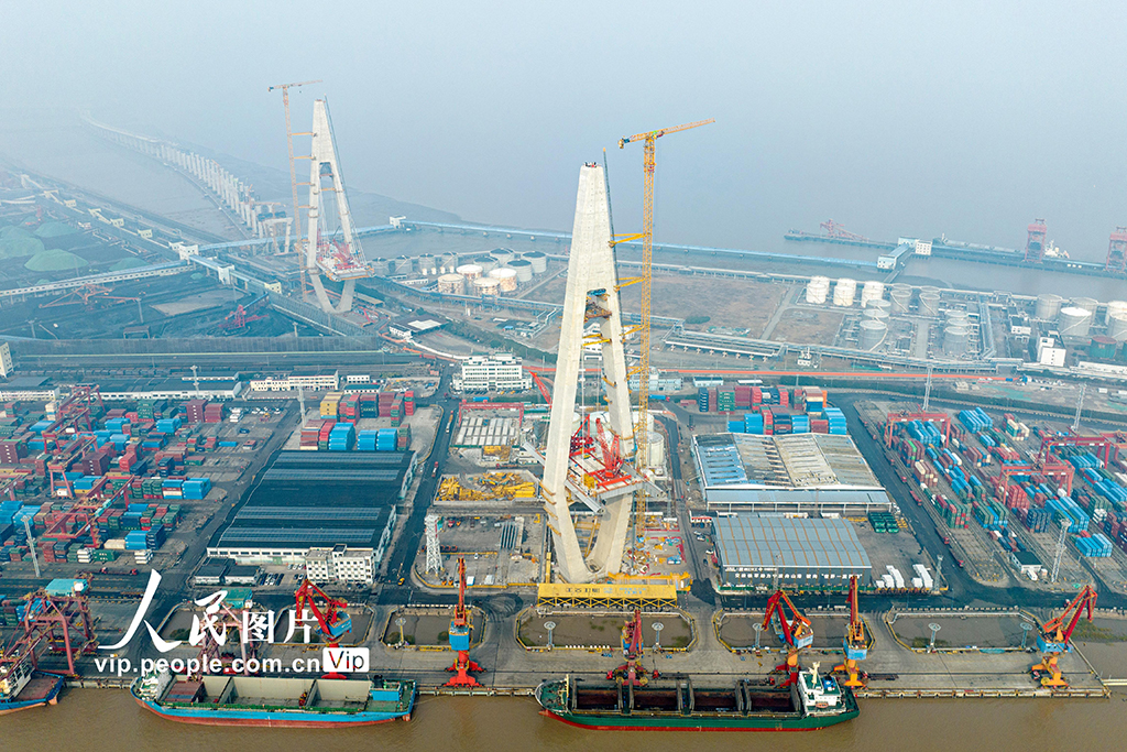 浙江宁波：甬江特大桥建设有序推进【3】