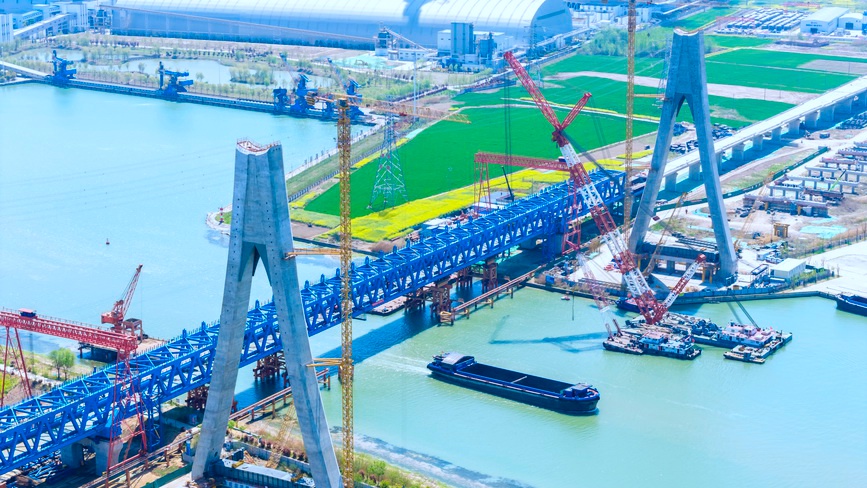 潍宿高铁跨运河大桥建设有序推进