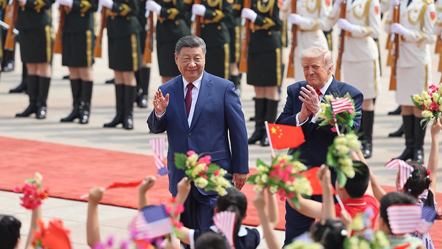 时政第一线丨习近平主席为特朗普总统举行欢迎仪式