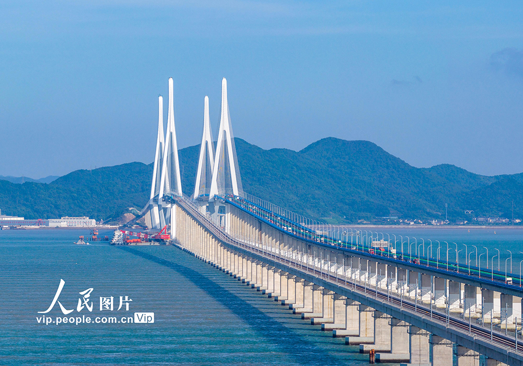 浙江宁波：市域铁路象山港跨海大桥建设正酣【3】