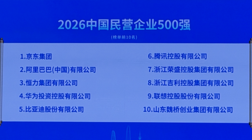 “2026中国民营企业500强”发布