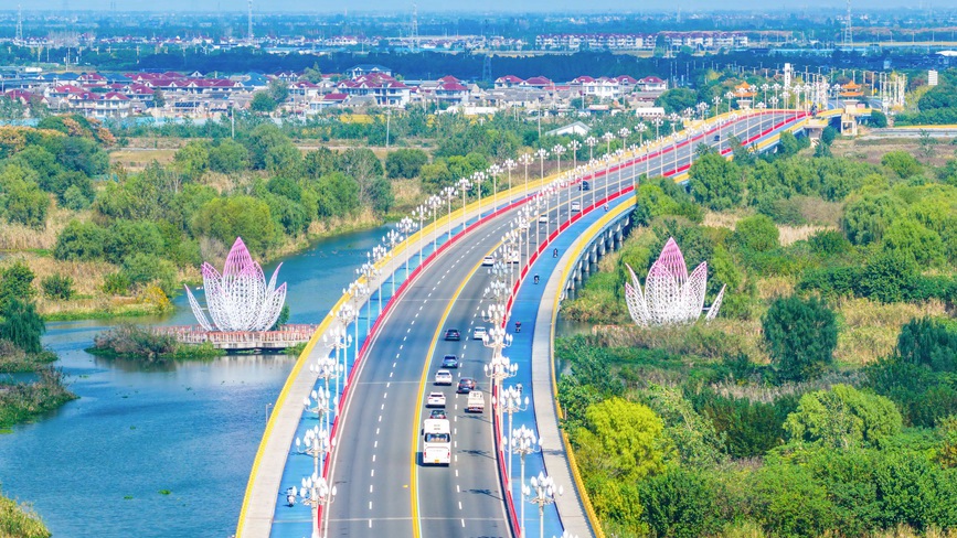 江苏兴化：“四好农村路”秋日美景